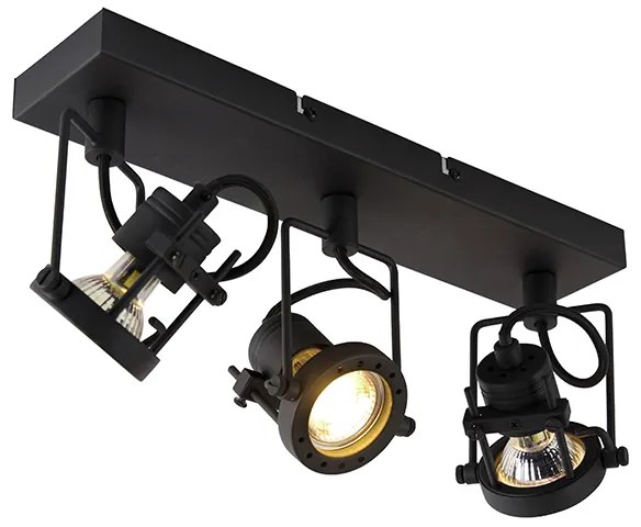 Индустриален прожектор черен 3-светлини - Suplux