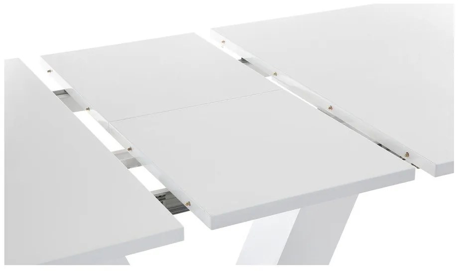 Гланцова сгъваема трапезна маса с допълнителна плоча 90x140 cm Aaron – Støraa