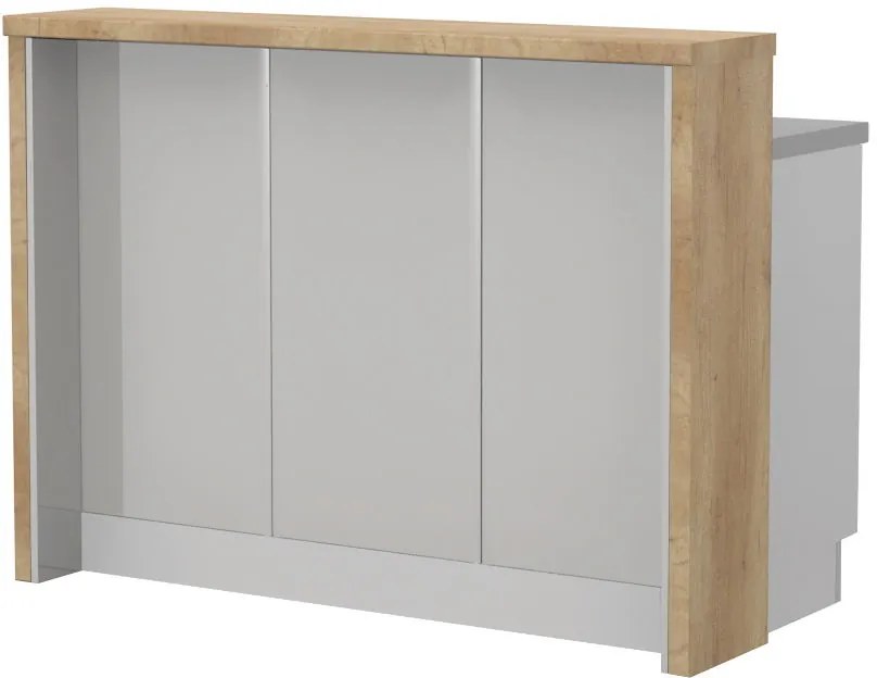 Островна кухненска пейка Modena-Length: 135 cm.-Gray light-Nebraska Oak