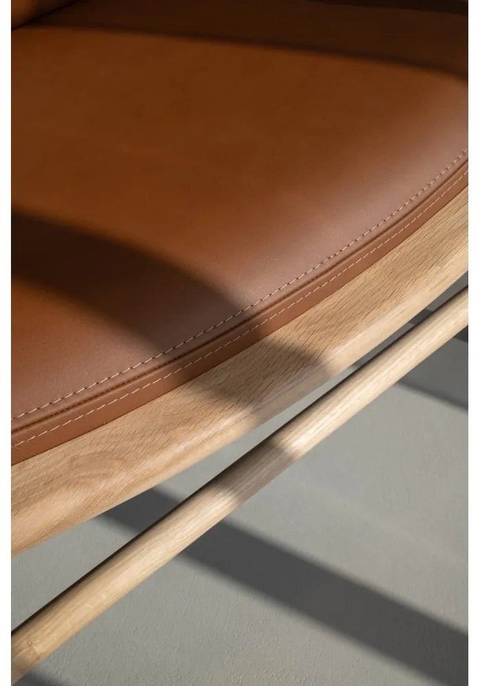 Фотьойл от дъбово дърво със зелена текстилна седалка Dedo - Gazzda