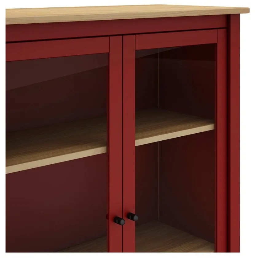 Червен/естествен шкаф от борова дървесина 90x110 cm Misti - Marckeric
