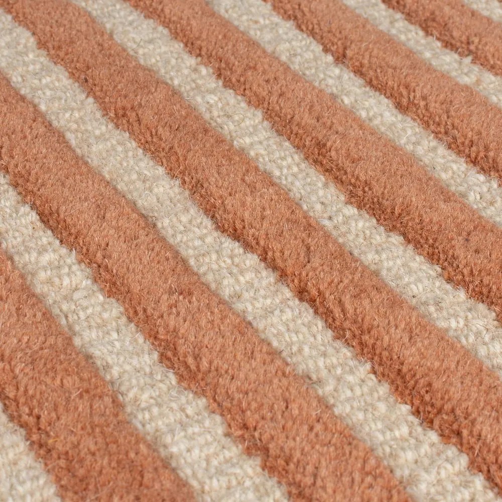 Ръчно изработен вълнен килим теракотен 200x290 cm Lozenge Terracotta – Flair Rugs