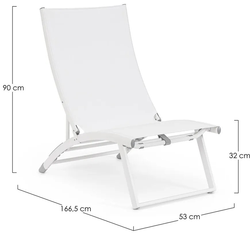 Бял градински шезлонг метален Taylor – Bizzotto