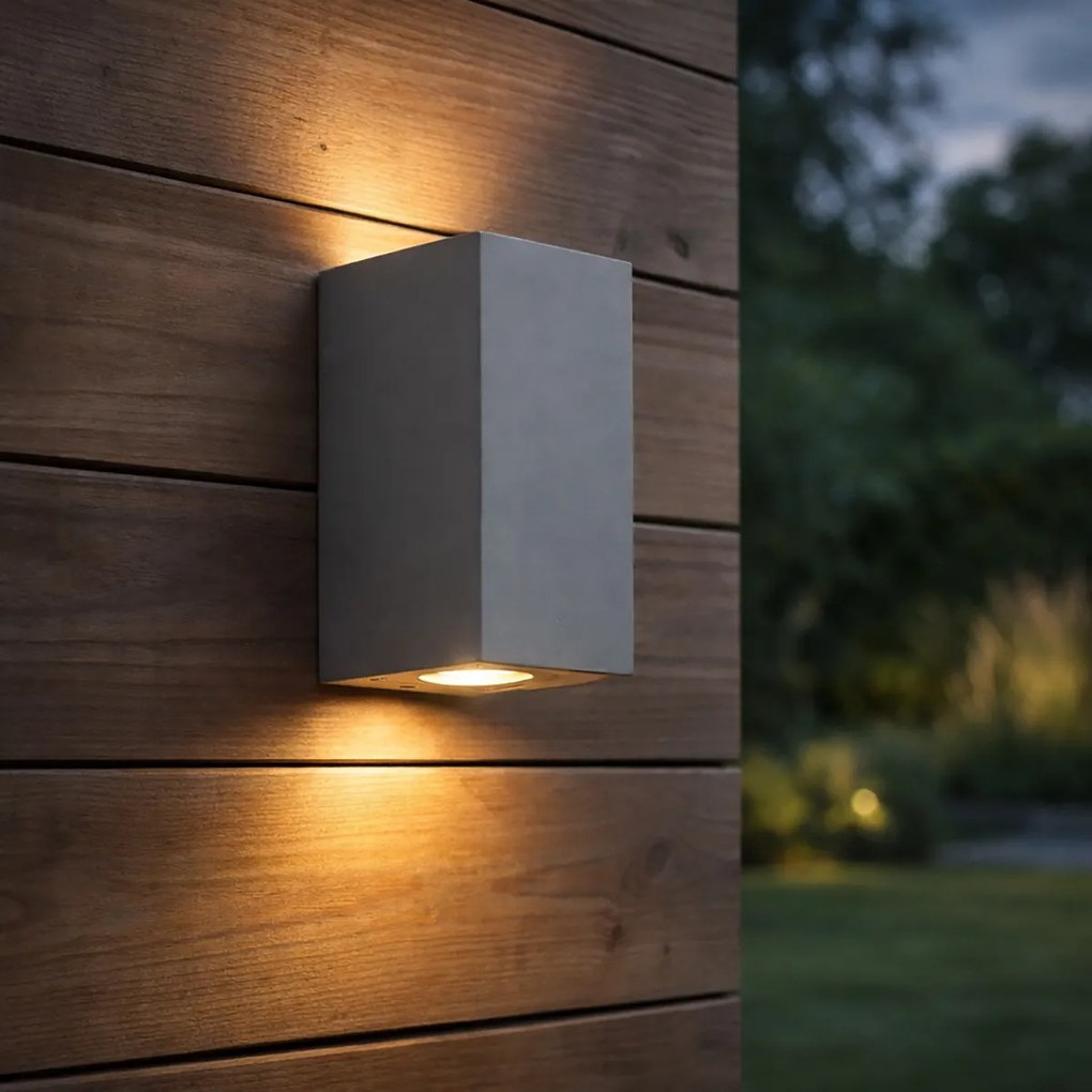 Модерна външна стенна лампа сива 2 светлини IP44 - Pompei