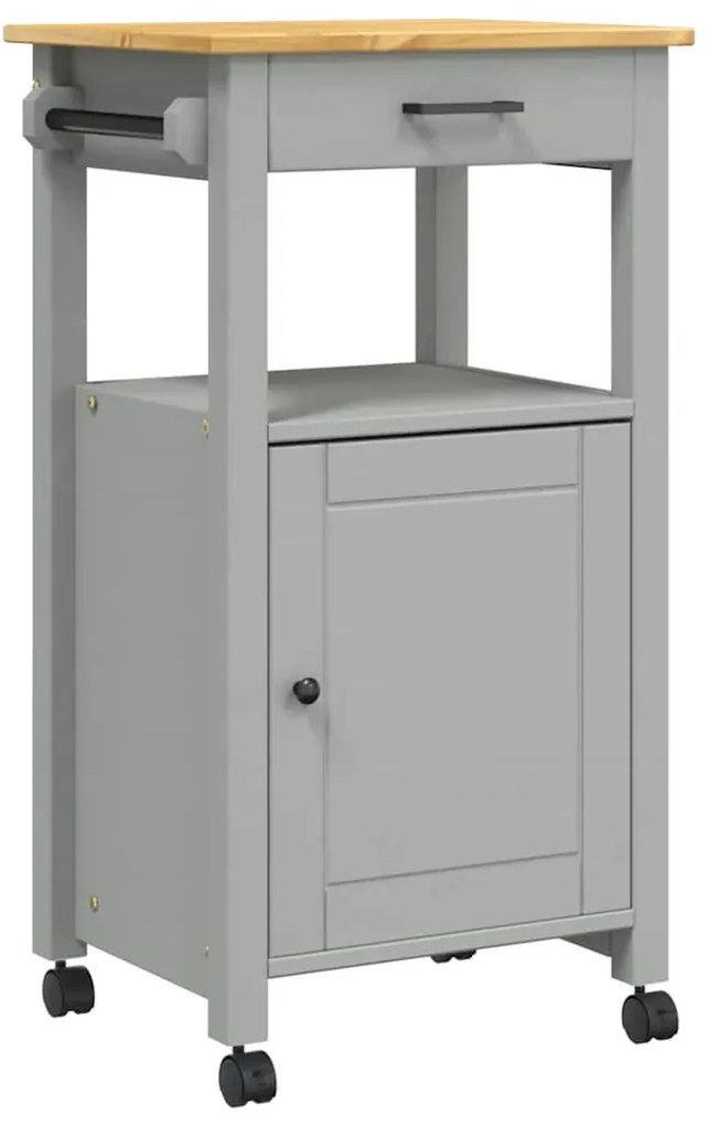 376089 vidaXL Кухненска количка "MONZA" 48x40x88,5 см борово дърво масив