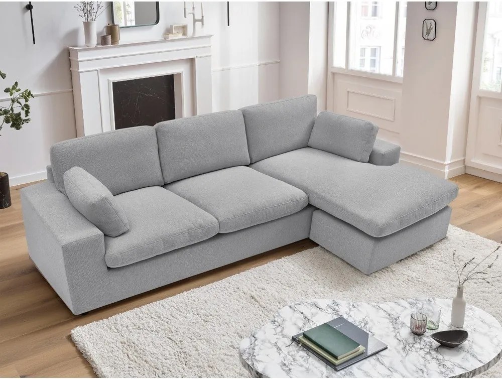 Светлосив ъглов диван Belair – Bobochic Paris