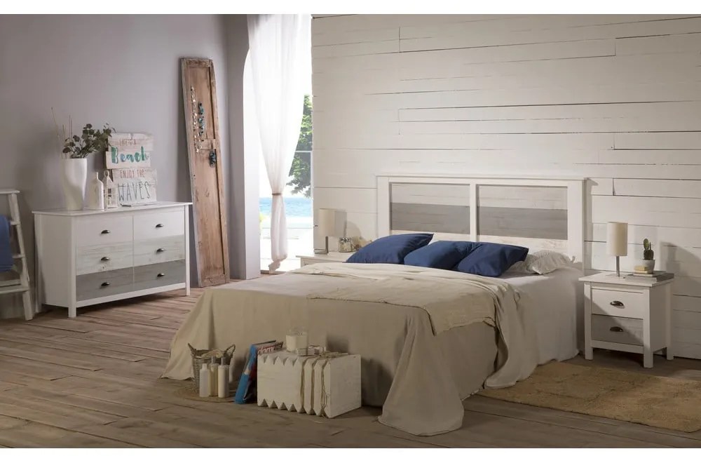 Нощно шкафче в бяло и сиво, 46 x 50 cm Romantica - Marckeric