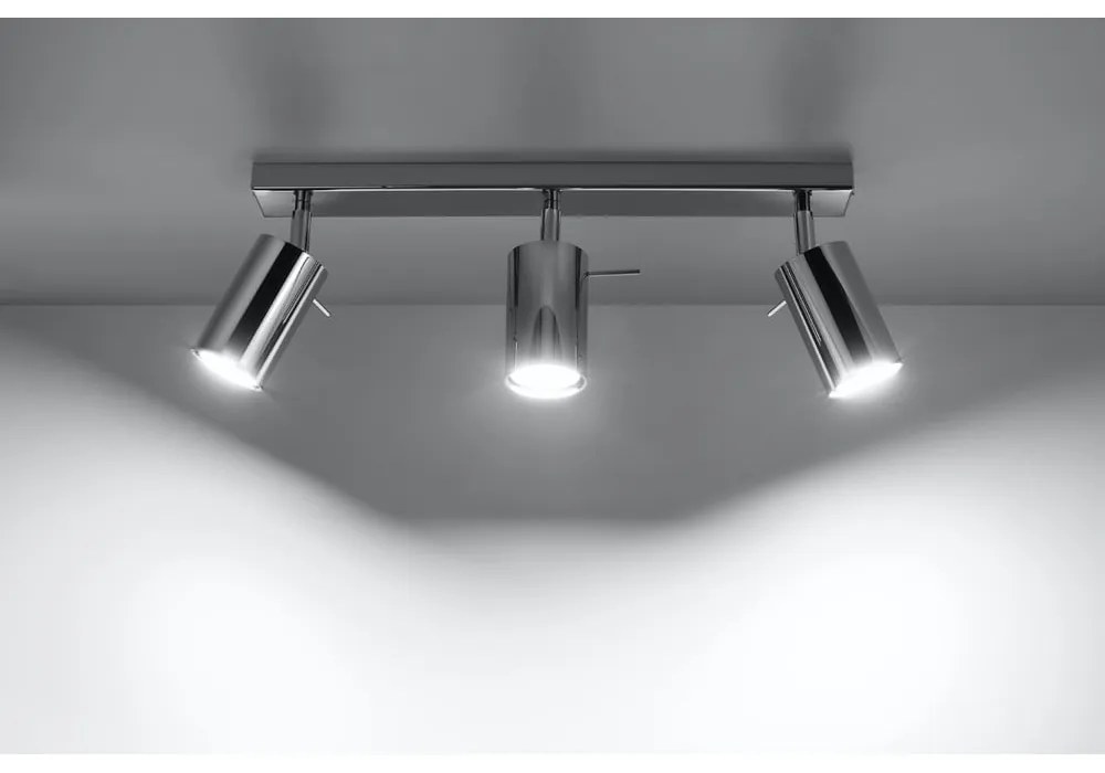 Таванна лампа в сребристо, дължина 45 cm Etna - Sollux