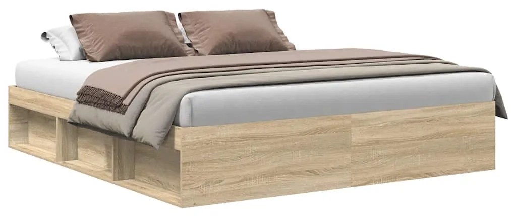 3203882 vidaXL Рамка за легло, дъб сонома, 180x200 cм, Super King Size
