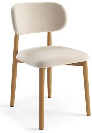 АЛДО Бежово (тъкан Апия 453)/рамка лакиран дъб - ДЪРВЕН СТОЛ ЗА ДНЕВНА, ТРАПЕЗАРИЯ, КУХНЯ РЕТРО