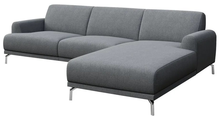 Светлосив ъглов диван, десен ъгъл Puzo - MESONICA