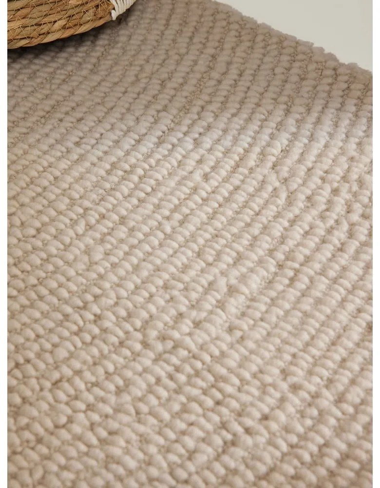 Ръчно изработен вълнен килим в светло естествен цвят 120x180 cm Eleni Natural White – Hanse Home