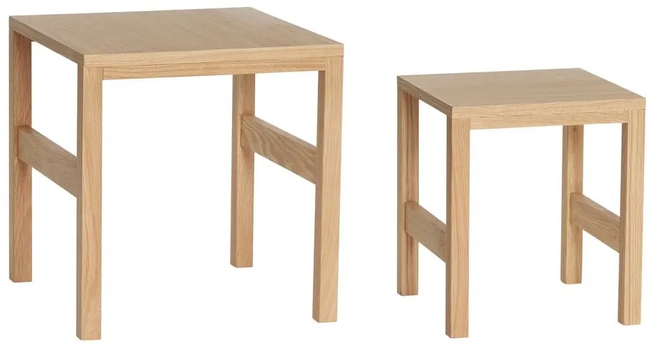 Странични масички в комплект от 2 бр. от декор от дъб 40x40 cm Puzzle – Hübsch