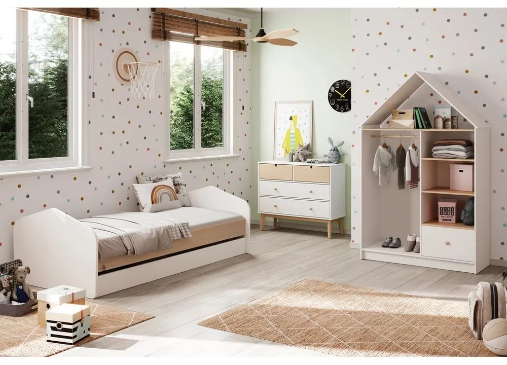 Бял нисък скрин за деца 100x81 cm Estefania - Marckeric