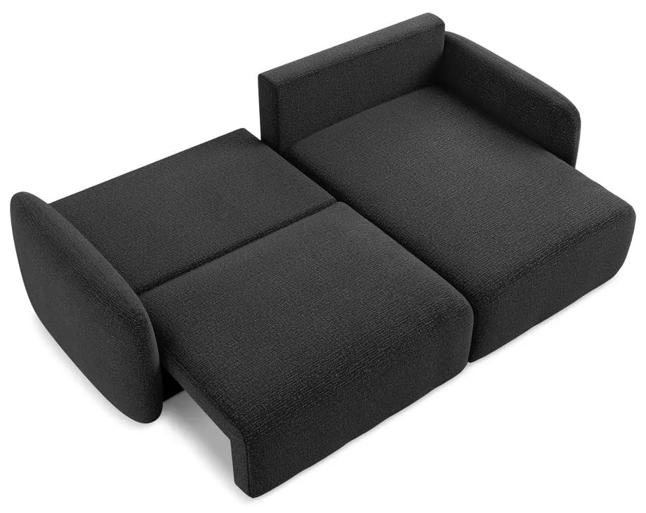 Черен разтегателен ъглов диван с място за съхранение (десен ъгъл) Kalena – Makamii