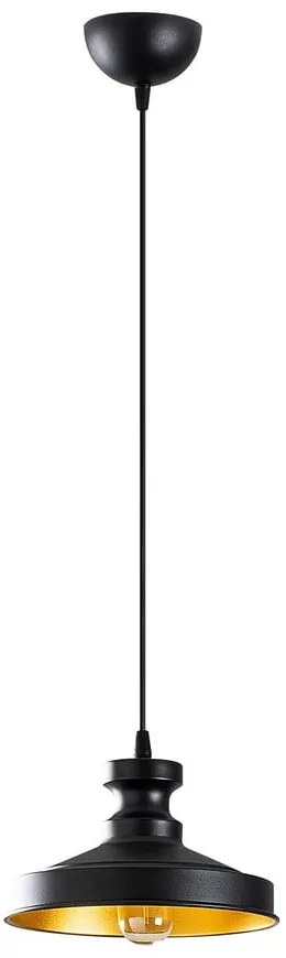 Черно висящо осветително тяло с метален абажур ø 22 cm Berceste – Opviq lights