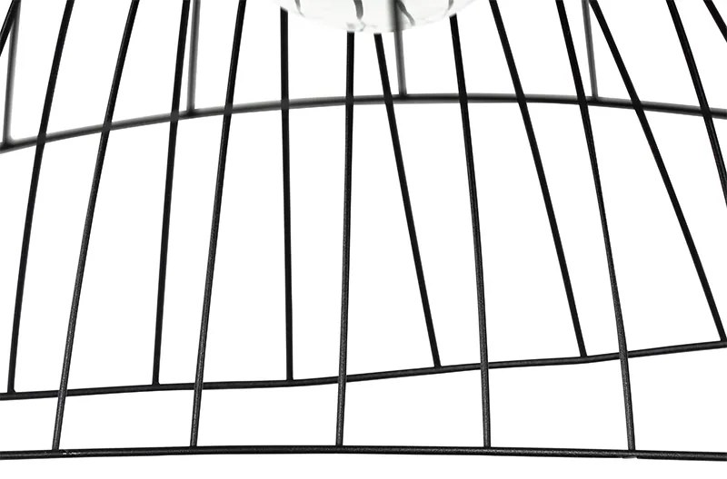 Дизайнерска висяща лампа черна с двоен абажур 66 см - Pua