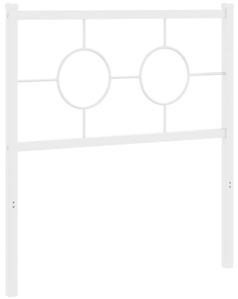 376302 vidaXL Метална резервна табла за легло, бяла, 80 см
