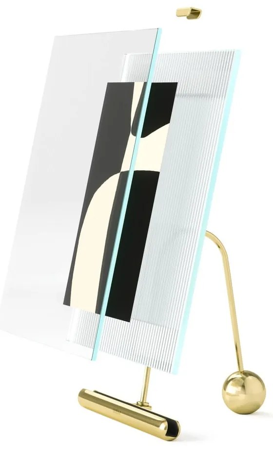 Стъклена стояща рамка в златист цвят 16x20 cm Flute – Umbra