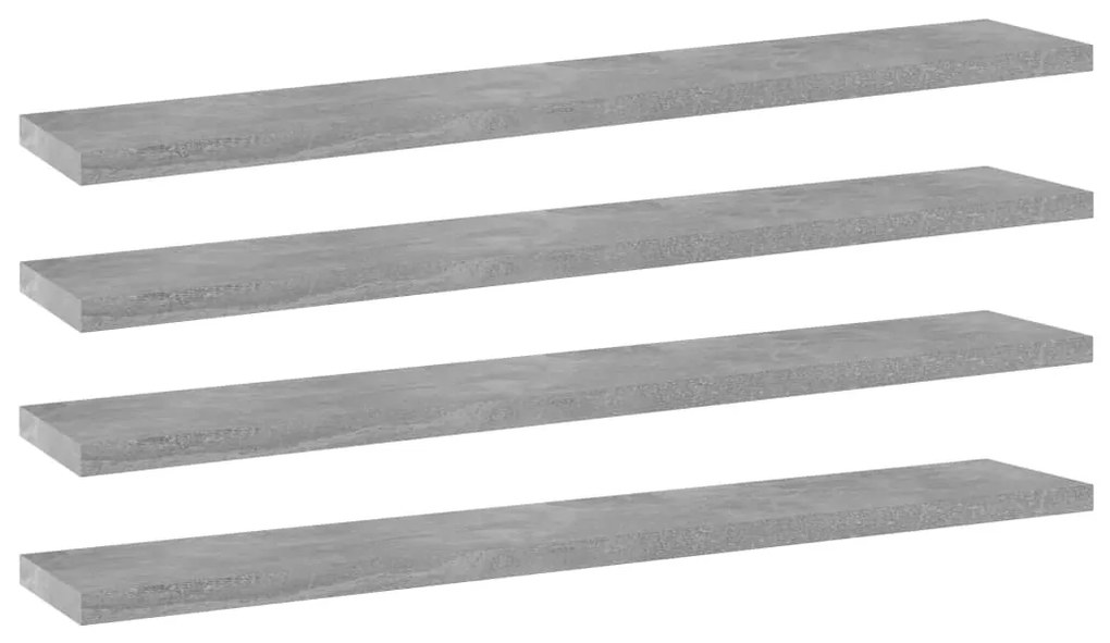 805210 vidaXL Рафтове, 4 бр, бетонно сиви, 60x10x1,5 см, инженерно дърво