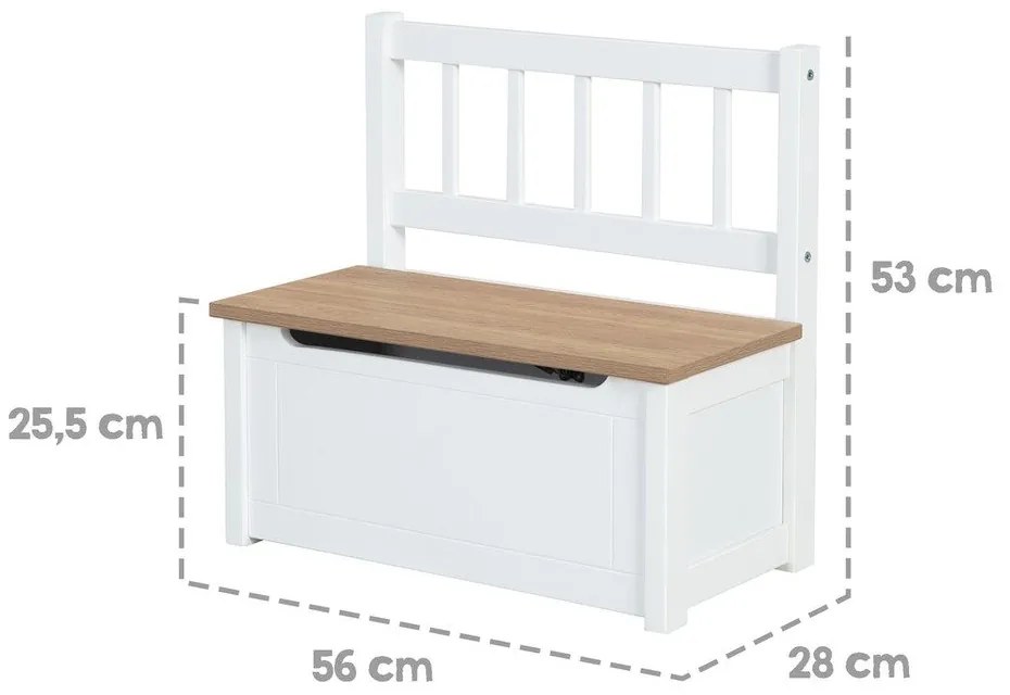 Бяла детска пейка Woody – Roba