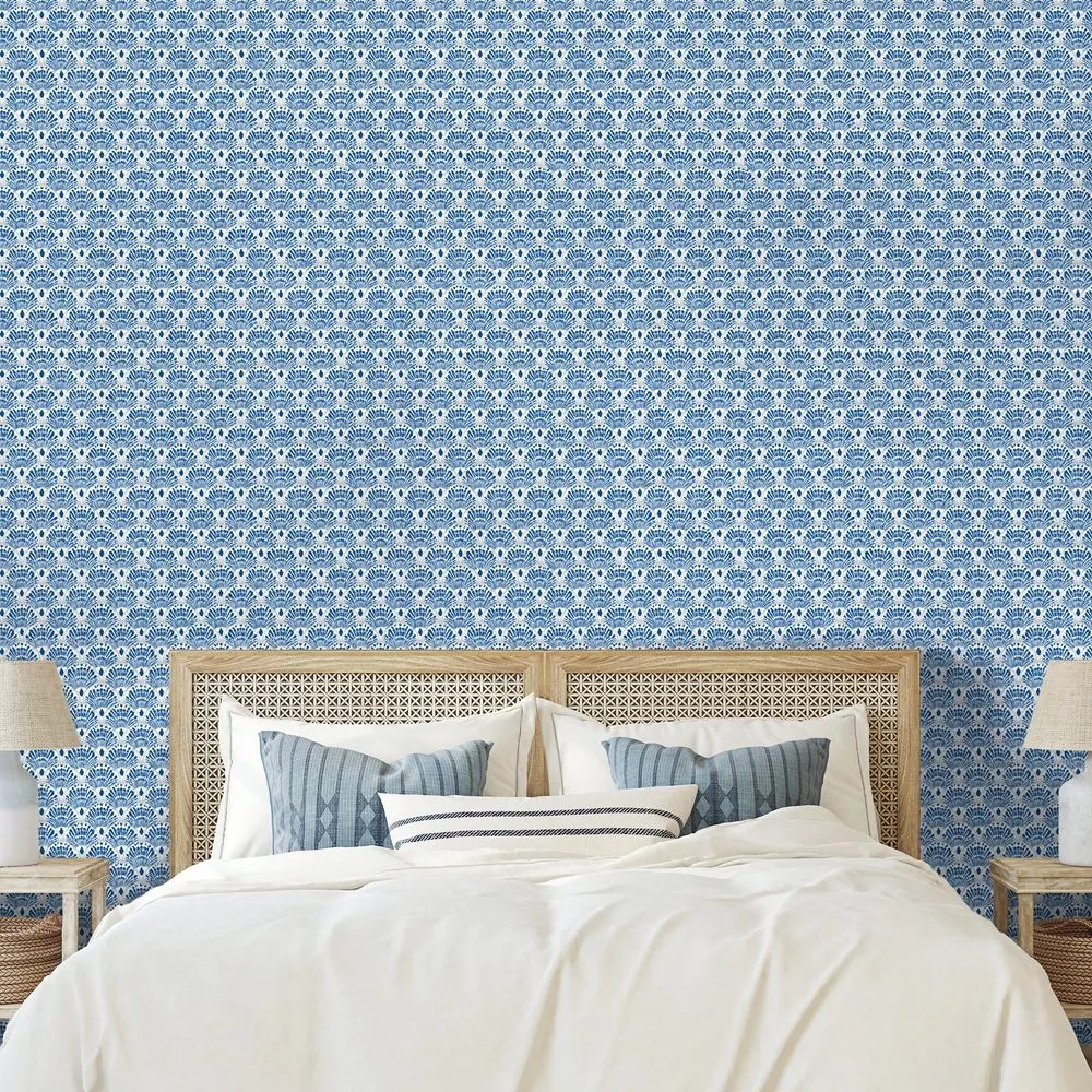 Самозалепващ тапет – Сини геометрични шарки