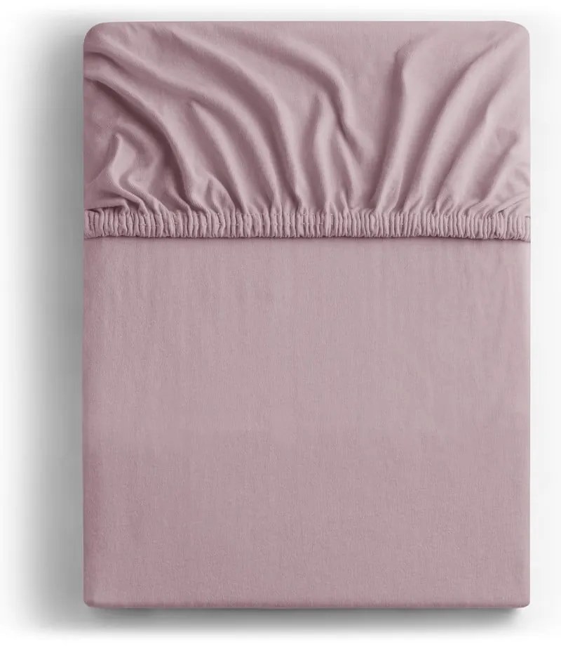 Сиво-розов еластичен чаршаф от джърси 90x200 cm Amber – Restilo