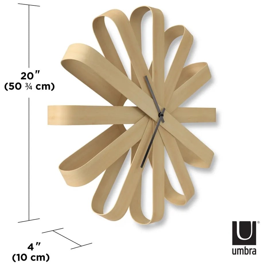 Стенен часовник ø 51 cm Ribbonwood – Umbra