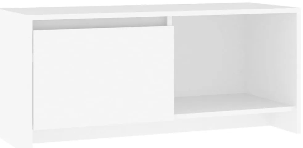 809782 vidaXL ТВ шкаф, бял, 90x35x40 см, инженерно дърво