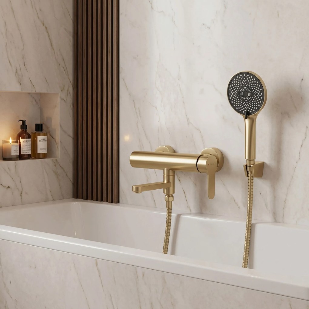 Смесител за вана Rea Arcos Brushed Gold