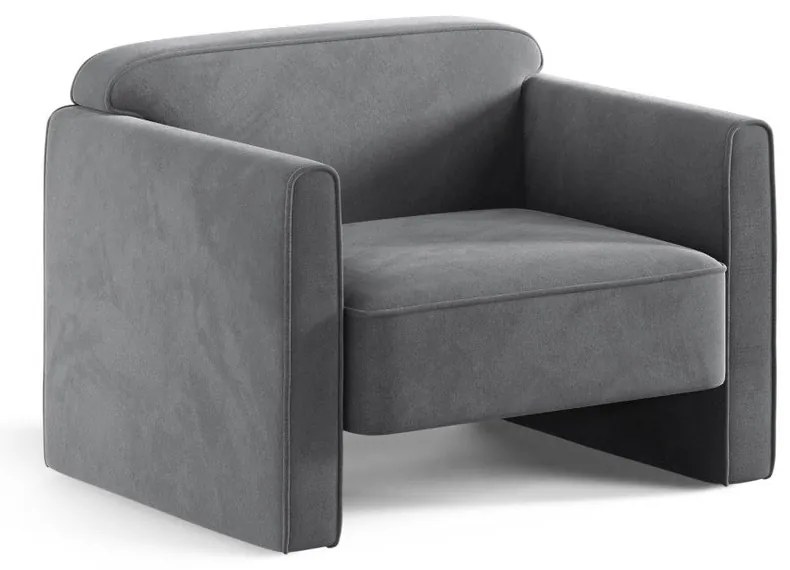 Сиво кадифено кресло Abby – Micadoni