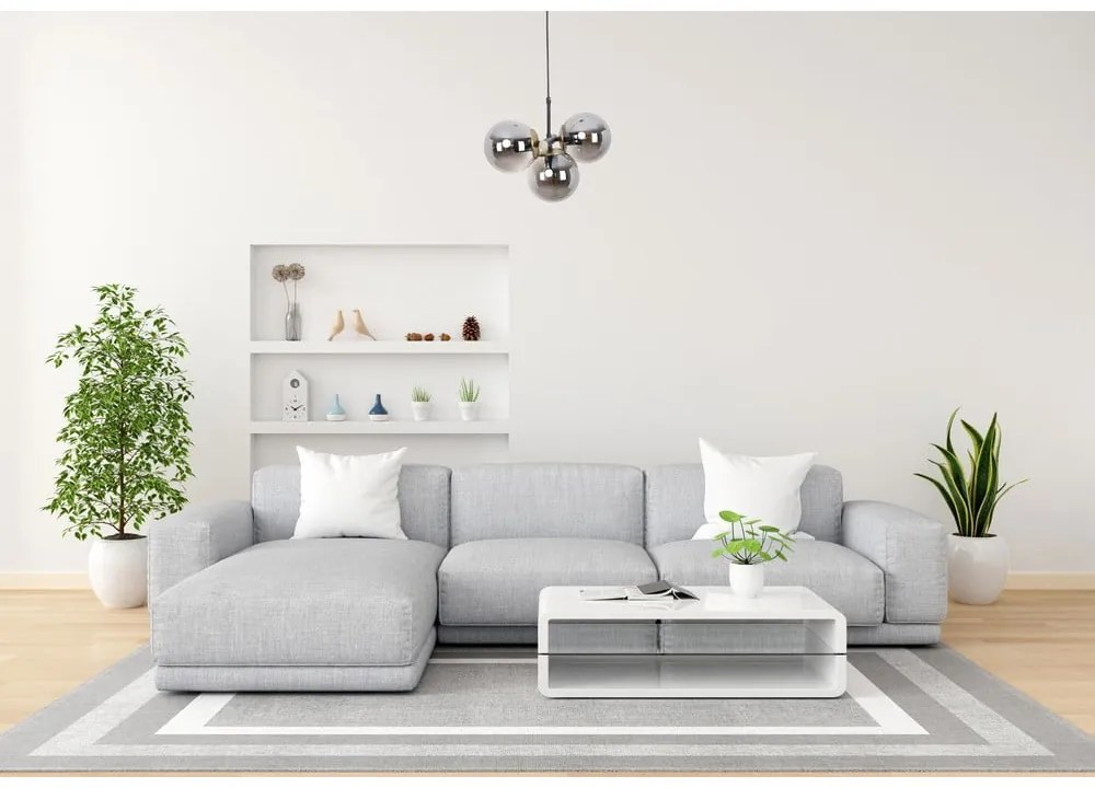 Черно-сива висяща лампа със стъклен абажур ø 15 cm Cascade - Squid Lighting