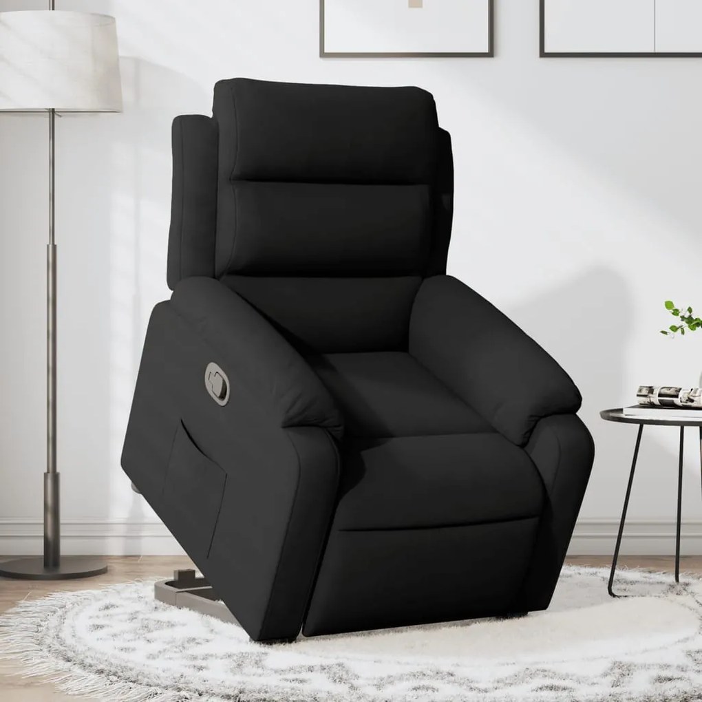 3205098 vidaXL Изправящ наклоняем стол, черен, кадифе