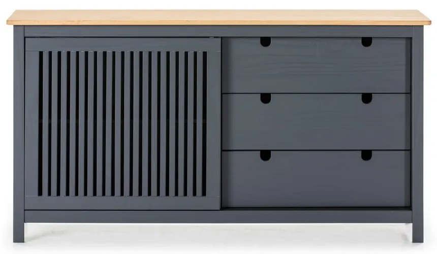 Сив дървен скрин с чекмеджета Bruna - Marckeric