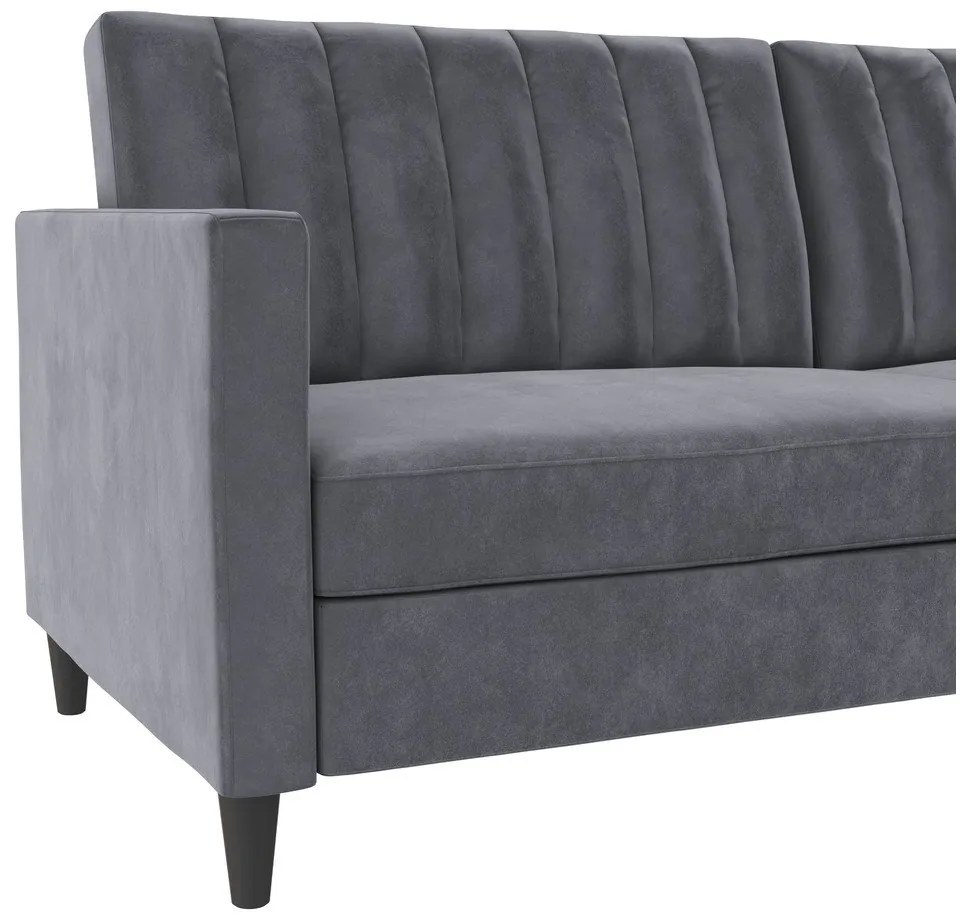 Сив кадифен диван 207 cm Celine – Støraa