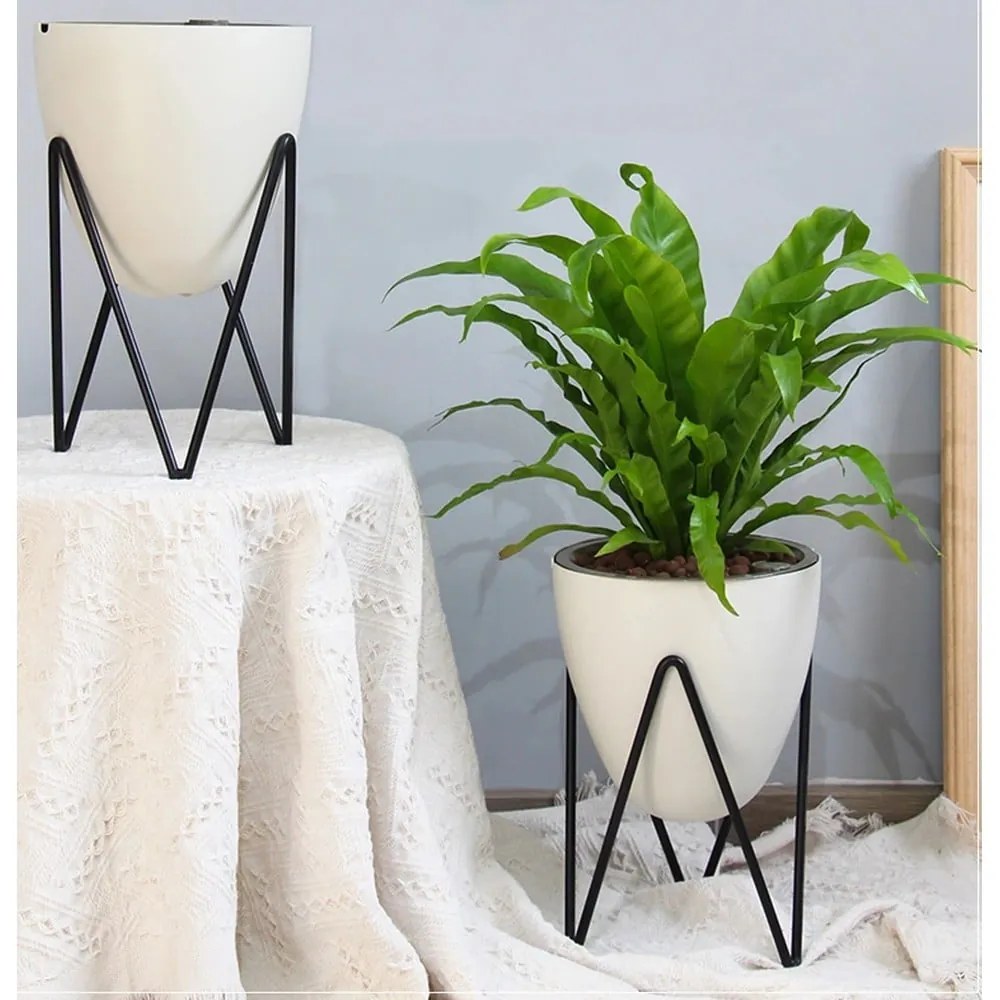 Бяла самонапояваща се саксия , ø 19 cm Poppy - Tomasucci