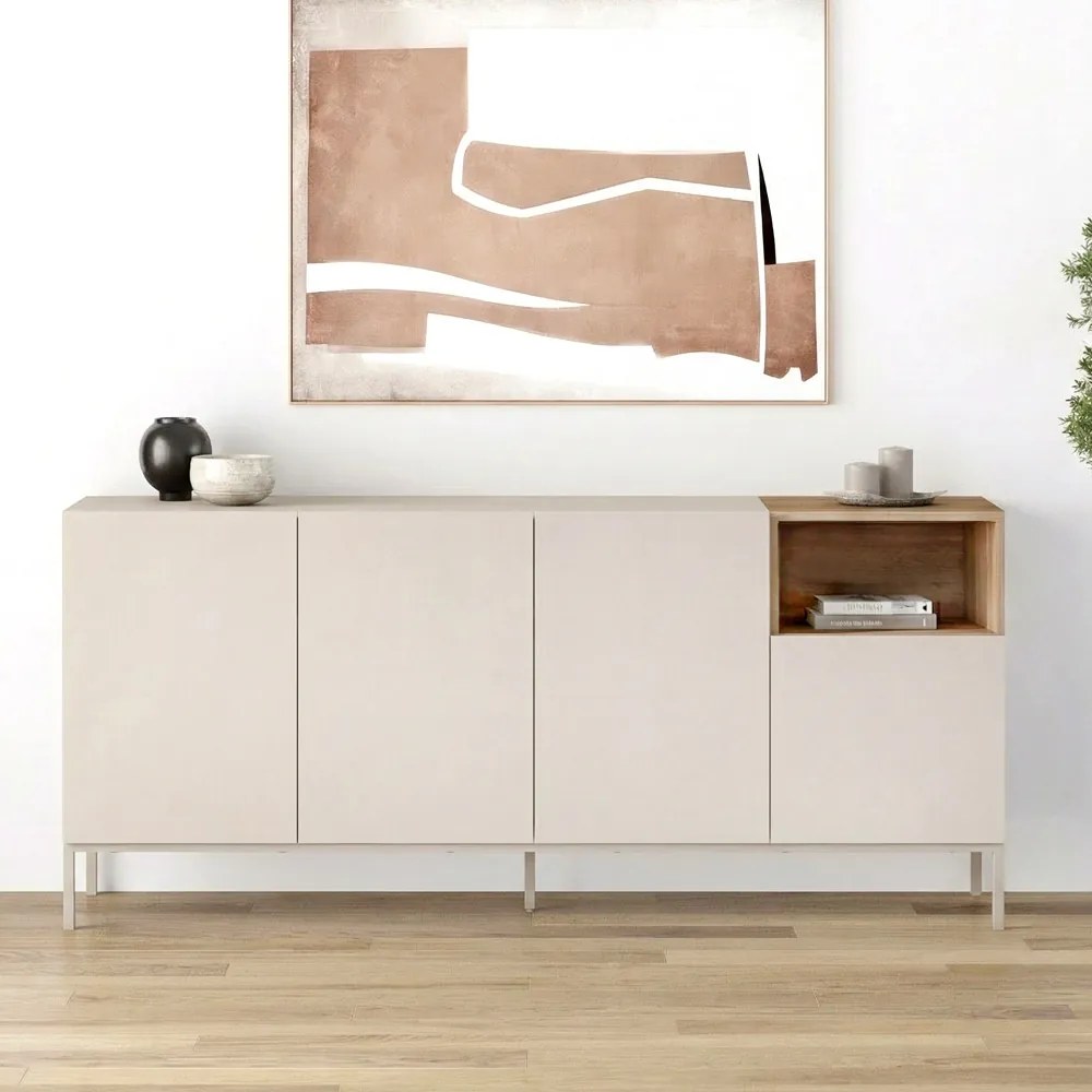 Конзола Cailin TopMebel от меламин в цвят пясъчник - сепет дъб 180x41.8x80cm