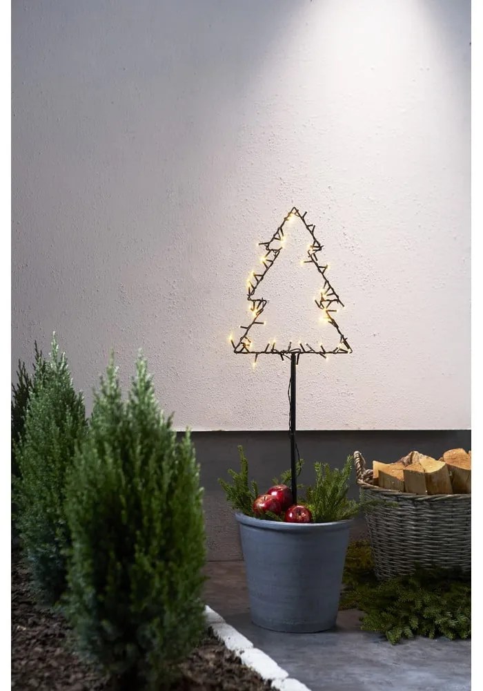 Черна външна светлинна декорация с коледен мотив Spiky - Star Trading