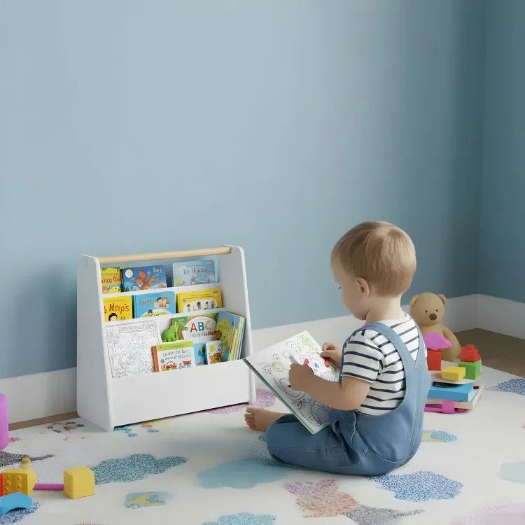 Детска библиотека - MONTESSORI рафт за книги с 3 отделения