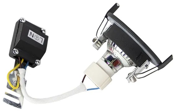 Модерен смарт вграден прожектор черен кръгъл вкл. WiFi GU10 IP54 - Xena