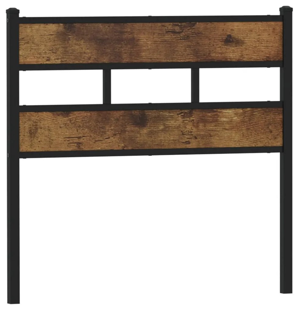 4017081 vidaXL Резервна табла за легло, опушен дъб, 90 см, желязо и инженерно дърво