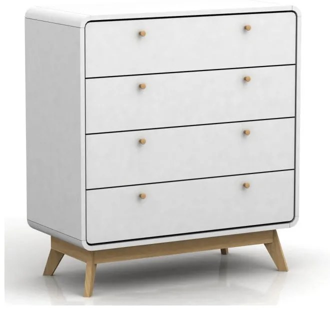 Бял висок скрин 80x88 cm Caitlin – Støraa