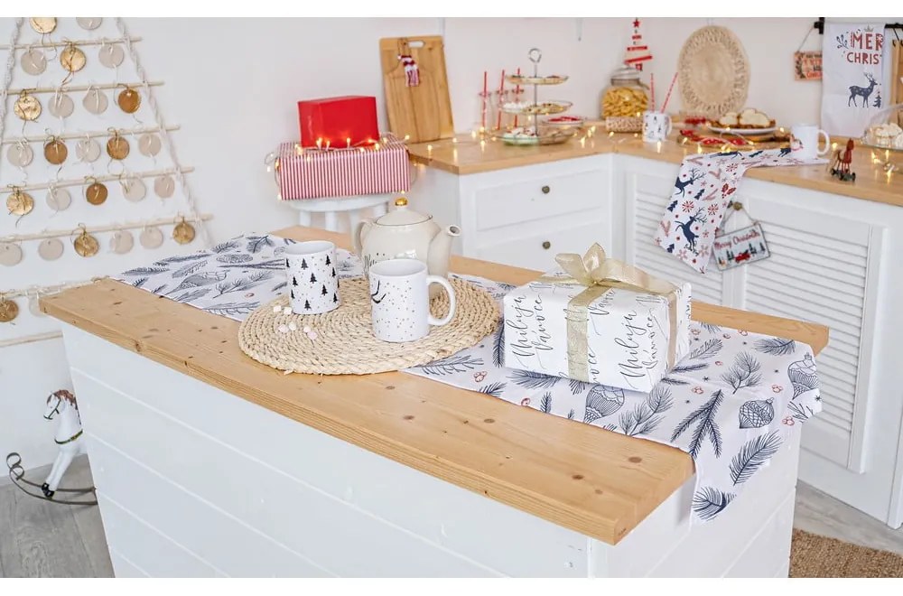 Памучна покривка за маса с коледен мотив 40x140 cm - Butter Kings