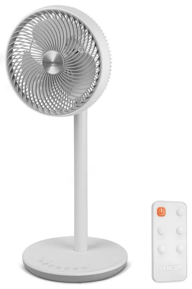 Sencor - Подов вентилатор 3D UltraSilent 26W/230V бял + дистанционно управление