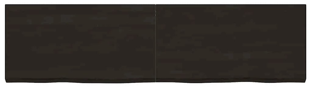 363859 vidaXL Стенен рафт тъмнокафяв 320x60x(2-6) см обработен масивен дъб