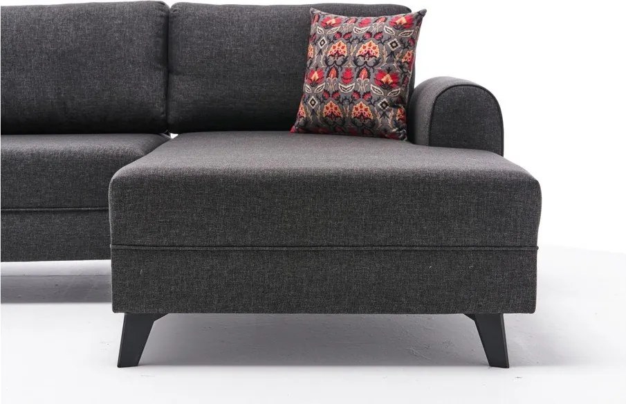 Антрацитен ъглов разтегателен диван (U-образен) Belen - Balcab Home