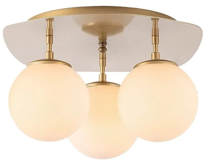 Осветително тяло за таван в златисто със стъклен абажур 37x44 cm Well – Opviq lights