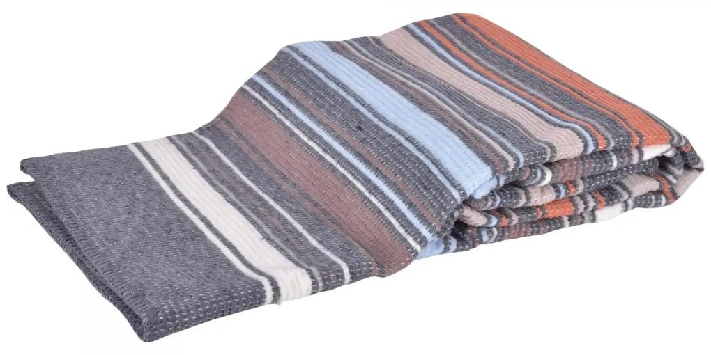 Одеяло памук/акрил 150/200 - райе/оранж/сиво от PNG