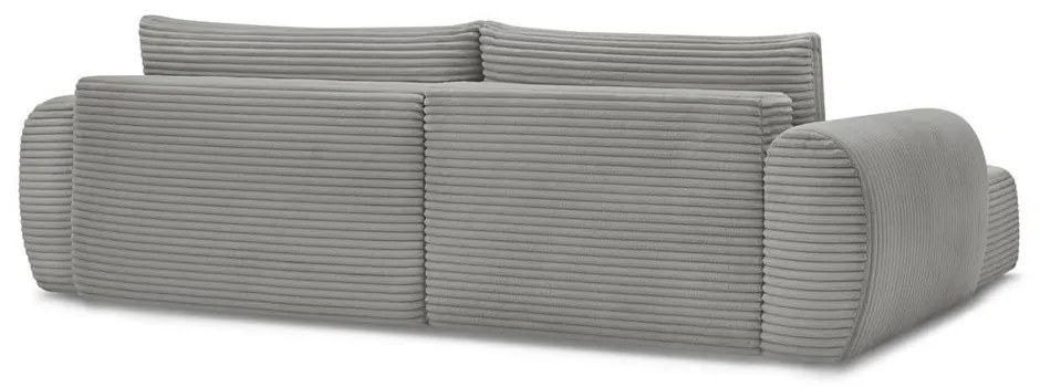 Тъмносив разтегателен ъглов диван от рипсено кадифе (ляв ъгъл) Lucien – Bobochic Paris