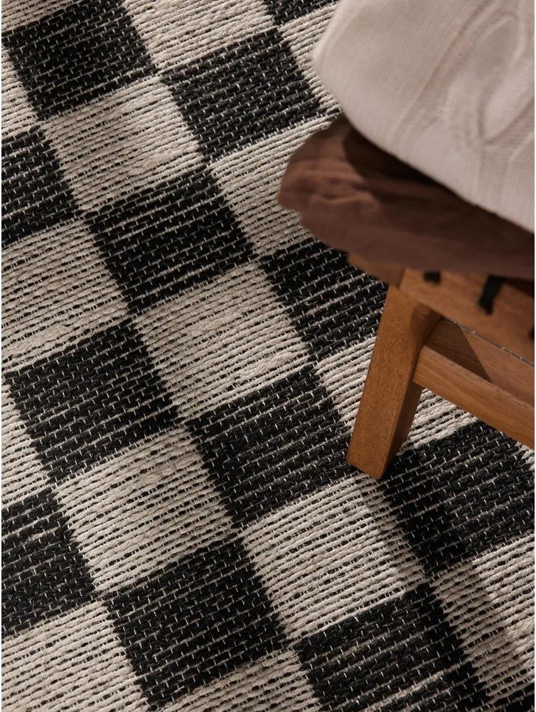 Черна/кремава двустранна/ръчно изработена пътека със смес от юта 80x200 cm Rex – Hanse Home